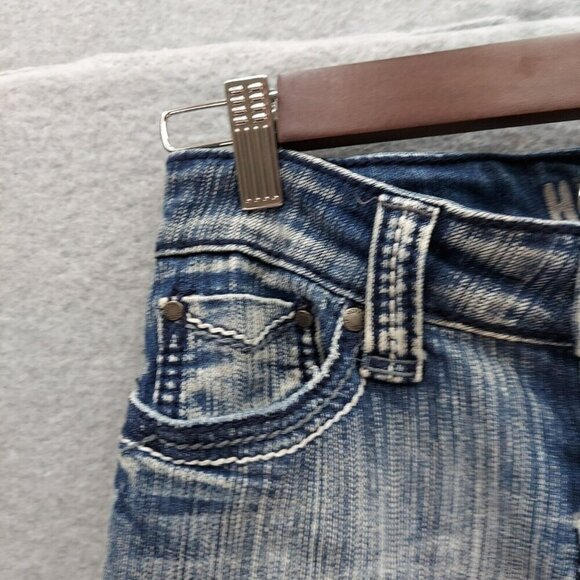 Hydraulic Bailey Straight Leg Heavy Stitch Stretch CROP Jeans Women's Size 3/4 - Picture 3 of 7